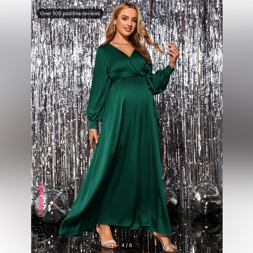 Green maternity dress